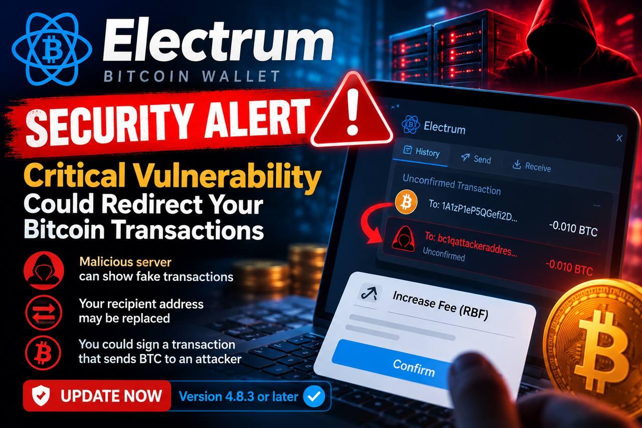 Electrum Security Alert: Critical Wallet Vulnerability Could Redirect Bitcoin Transactions
