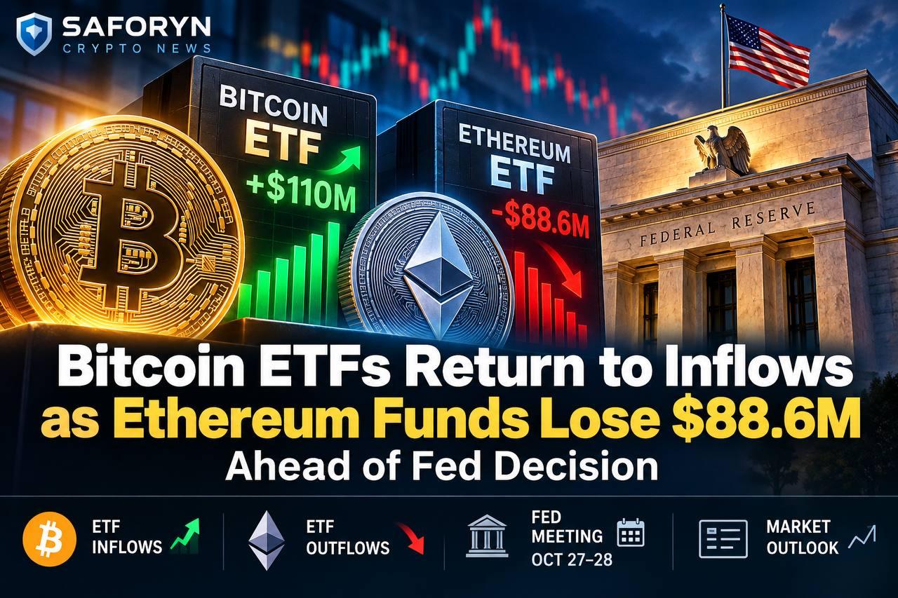 Bitcoin ETFs Return to Inflows as Ethereum Funds Lose $88.6M Ahead of Fed Decision